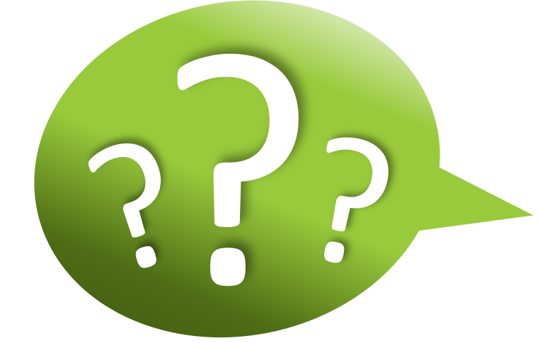 Green logo with white question marks representing frequently asked questions