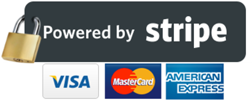 Logos off all major payment gateways - visa, mastercard & american express - all of these are powered by stripe secure payment portal